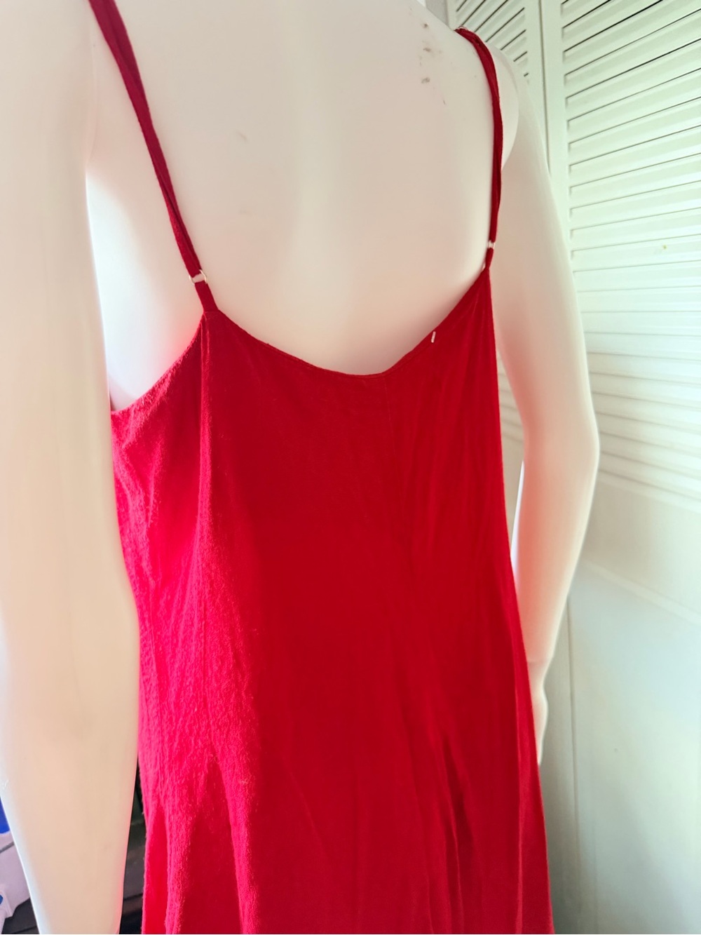 Reformation Bright Red Slip Dress with Slit size L - Picture 5 of 11